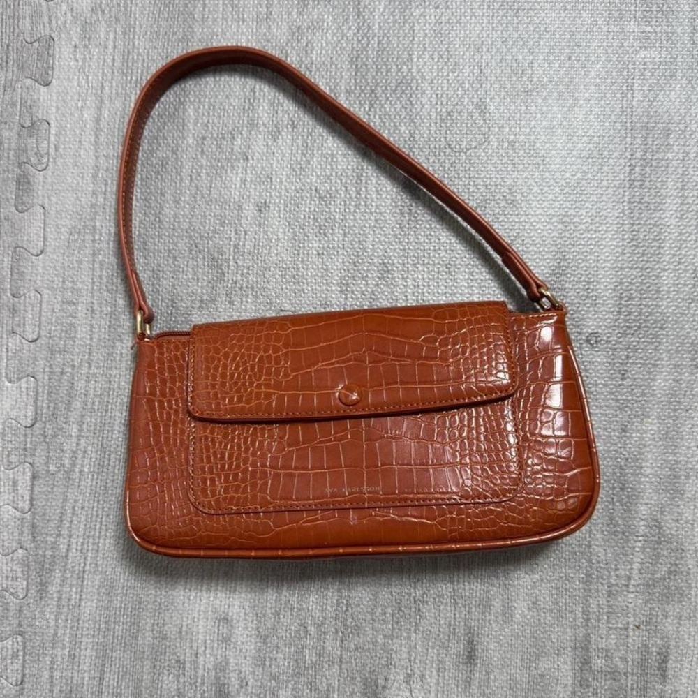 Vintage Ava Karlsson Croc‎ Embossed Shoulder Bag